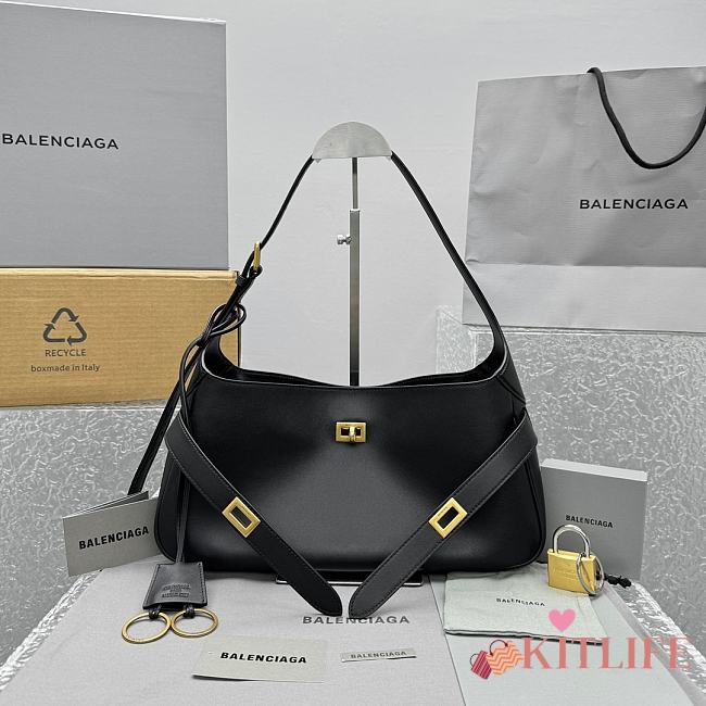 Kitlife Balenciaga Bel Air Shoulder Bag Small In Black 92876 35x10x17cm - 1