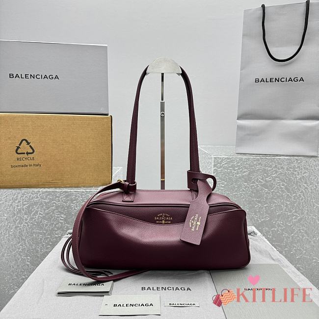 Kitlife Balenciaga Carrie Bowling Small Bag Burgundy 31x12x12cm  - 1