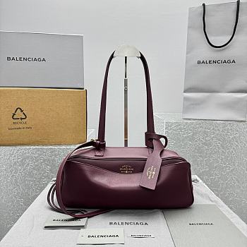 Kitlife Balenciaga Carrie Bowling Small Bag Burgundy 31x12x12cm 