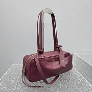Kitlife Balenciaga Carrie Bowling Small Bag Burgundy 31x12x12cm  - 4