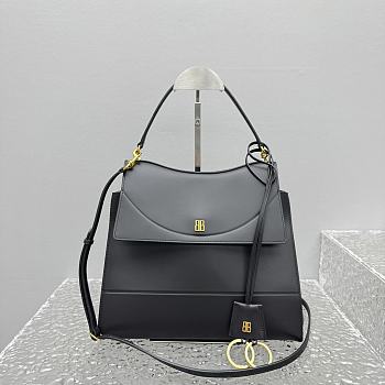 Kitlife Balenciaga Nano Flap Top Handle Bag Black 92951 28x24x12cm