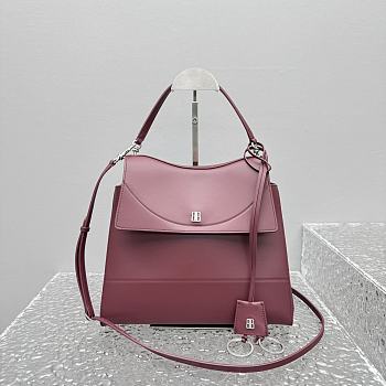 Kitlife Balenciaga Nano Flap Top Handle Bag Burgundy 92951 28x24x12cm