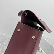 Kitlife Balenciaga Nano Flap Top Handle Bag Burgundy 92951 28x24x12cm - 6