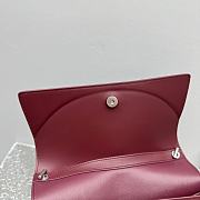 Kitlife Balenciaga Nano Flap Top Handle Bag Burgundy 92951 28x24x12cm - 3