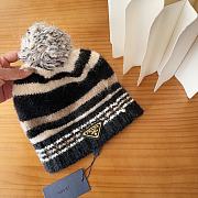 Kitlife Prada Striped Soft Wool Beanie Black - 5