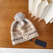 Kitlife Prada Striped Soft Wool Beanie Beige - 1
