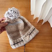 Kitlife Prada Striped Soft Wool Beanie Beige - 2