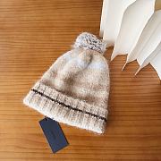 Kitlife Prada Striped Soft Wool Beanie Beige - 3