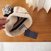 Kitlife Prada Striped Soft Wool Beanie Cream - 6