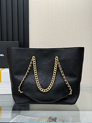 Kitlife Chanel Shopping Bag Black Grained Shiny Calfskin & Gold-Tone Metal AS5746 42x32x14cm - 3