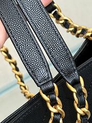 Kitlife Chanel Shopping Bag Black Grained Shiny Calfskin & Gold-Tone Metal AS5746 42x32x14cm - 2