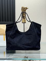 Kitlife Chanel Vintage Blue Denim Tote Bag AS2138 39x14x36cm - 4