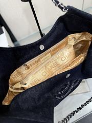 Kitlife Chanel Vintage Blue Denim Tote Bag AS2138 39x14x36cm - 3