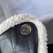 Kitlife Chanel Drawstring Handbag Black Grained Shearling Leather & Silver Metallic AS5293 30x26x14cm - 2