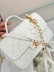 Kitlife Chanel 25B Clover Messenger Crossbody Bag White 16.5x25x8.5cm - 4