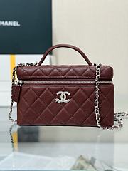 Kitlife Chanel 25B LP Star Logo Double C Vanity Bag Burgundy 19.5x17x5cm - 1