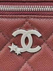 Kitlife Chanel 25B LP Star Logo Double C Vanity Bag Burgundy 19.5x17x5cm - 5