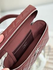 Kitlife Chanel 25B LP Star Logo Double C Vanity Bag Burgundy 19.5x17x5cm - 3