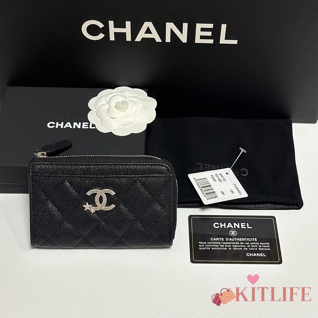 Kitlife Chanel 25 Meteor Hardware Wallet Black 12x7.5x2.5cm - 1