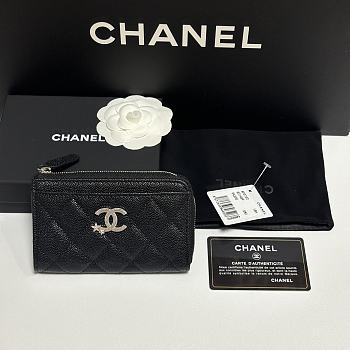 Kitlife Chanel 25 Meteor Hardware Wallet Black 12x7.5x2.5cm