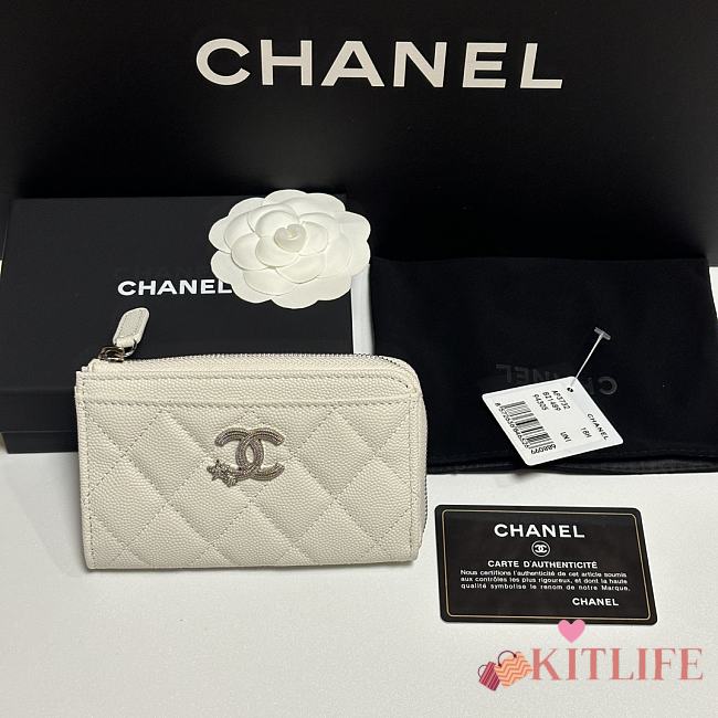 Kitlife Chanel 25 Meteor Hardware Wallet White 12x7.5x2.5cm  - 1