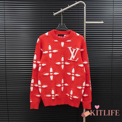 Kitlife Louis Vuitton Knitted Sweater Red - 1