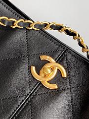 Kitlife Chanel Shopping Bag Black Calfskin and Gold Plated Metal AS5634 36x24x12cm  - 3