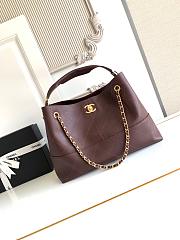 Kitlife Chanel Shopping Bag Brown Calfskin and Gold Plated Metal AS5634 36x24x12cm - 1