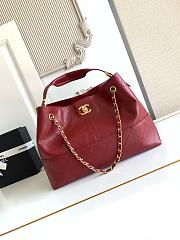 Kitlife Chanel Shopping Bag Burgundy Calfskin and Gold Plated Metal AS5634 36x24x12cm - 1