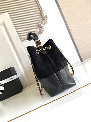 Kitlife Chanel Shopping Bag Black Suede Calfskin and Shiny Lambskin & Gold-Tone Metal 36x24x12cm  - 5