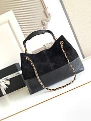 Kitlife Chanel Shopping Bag Black Suede Calfskin and Shiny Lambskin & Gold-Tone Metal 36x24x12cm  - 4