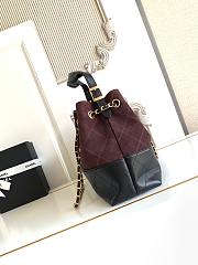 Kitlife Chanel Shopping Bag Dark Brown Suede Calfskin and Black Shiny Lambskin & Gold-Tone Metal 36x24x12cm - 3