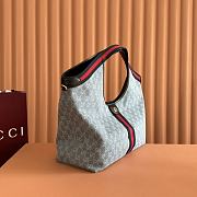 Kitlife Gucci Giglio Large Tote Bag Light Blue GG Canvas 853971 60x47x16cm  - 6