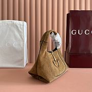 Kitlife Gucci Softbit Top Handle Bag Brown Suede Leather 837467 27.5x21x16cm - 5