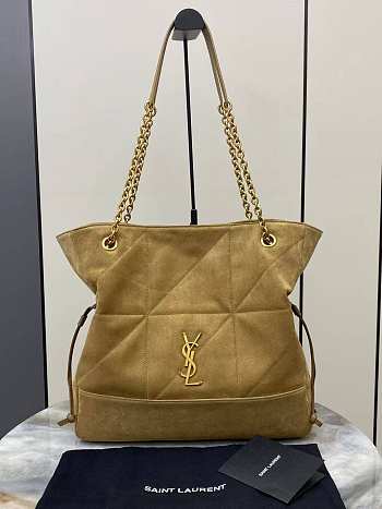 Kitlife Saint Laurent Jamie Shopping Light Brown Suede Tote Bag 809824 34×27×3cm