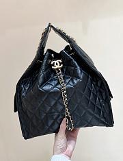 Kitlife Chanel 25C Drawstring Bucket Hobo Bag Black Crinkled Glossy Calfskin AS5311 40x30x15cm - 1
