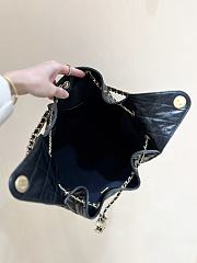 Kitlife Chanel 25C Drawstring Bucket Hobo Bag Black Crinkled Glossy Calfskin AS5311 40x30x15cm - 6