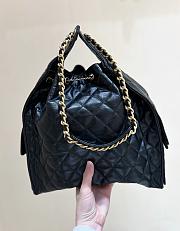 Kitlife Chanel 25C Drawstring Bucket Hobo Bag Black Crinkled Glossy Calfskin AS5311 40x30x15cm - 5