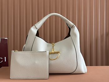 Kitlife Gucci Softbit Maxi Shoulder Bag White Leather 837466 46x26x16cm