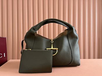 Kitlife Gucci Softbit Maxi Shoulder Bag Forest Green Leather 837466 46x26x16cm 