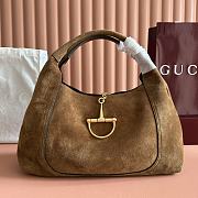 Kitlife Gucci Softbit Maxi Shoulder Bag Brown Suede 837466 46x26x16cm  - 1
