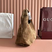 Kitlife Gucci Softbit Maxi Shoulder Bag Brown Suede 837466 46x26x16cm  - 5