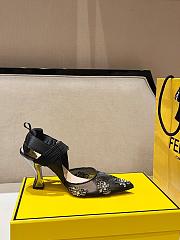 Kitlife Fendi Colibri Embellished Slingback Pumps Black 85mm - 6