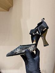 Kitlife Fendi Colibri Embellished Slingback Pumps Black 85mm - 2