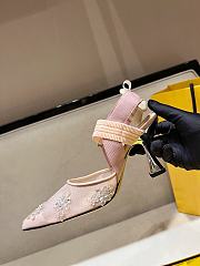 Kitlife Fendi Colibri Embellished Slingback Pumps Beige 85mm  - 3