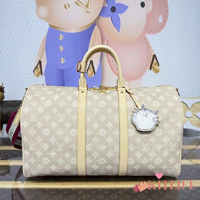 Kitlife Louis Vuitton Keepall Bandoulière 45 Bag Beige M25787 45x20x27cm - 1
