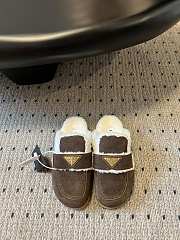 Kitlife Prada Suede and Shearling Slippers Dark Brown - 1