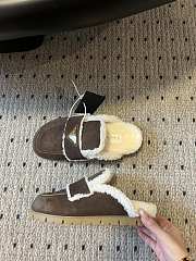 Kitlife Prada Suede and Shearling Slippers Dark Brown - 5