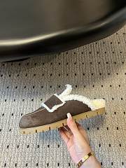 Kitlife Prada Suede and Shearling Slippers Dark Brown - 2