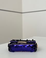 Kitlife Fendi Mini Bag Embroidered With Purple Sequins 8601s 19x5x11cm - 6